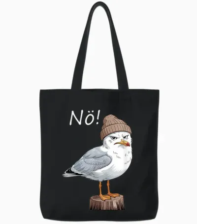 Lustig Möwen Spruch Einfach Nö Norddeutsch Küstenmotiv Möwen Tote Bags - Black