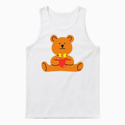 Teddy Bear Lover Unisex Tank Top - White