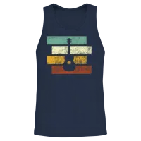 Guitar Retro Unisex Tank Top - Navy – 2