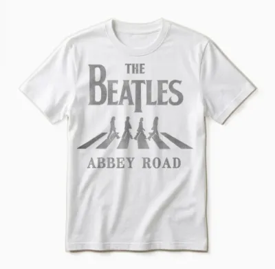 The Beatles - Abbey Road Silhouette Unisex T-Shirt - White