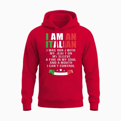 Funny Italy Flag Italian Humor Im Italian Unisex Hoodie - Red