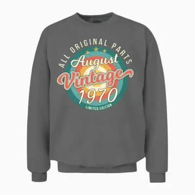 1970 August Retro Unisex Sweatshirt - Graphite Heather
