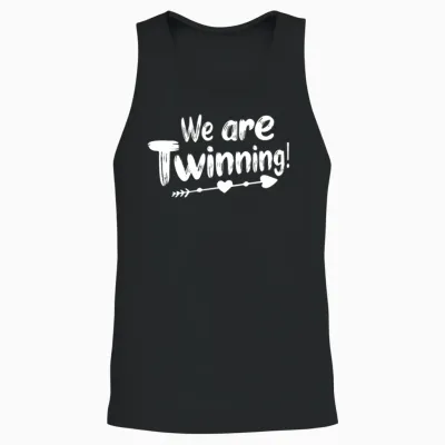 We Are Twinning Funny Saying Twin Lovers Twin Unisex Tank Top - Black