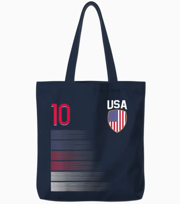 Trikot Mit Fußballflagge Usa Tote Bags in Navy