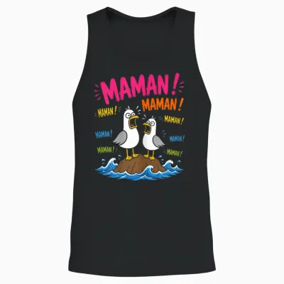 Motif Mouette Drôle Maman Meme Oiseaux Criant Maman Unisex Tank Top - Black