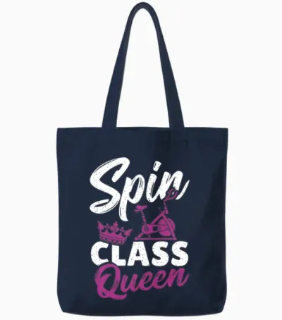 Spin Class Queen Spinning Class Tote Bags - Navy