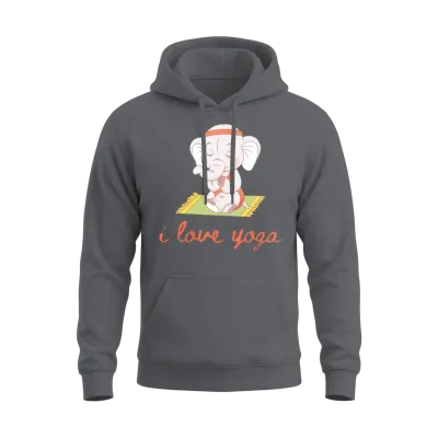 I Love Yoga Unisex Hoodie - Charcoal