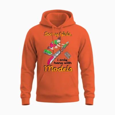 Sorry Mädels, Ich Treffe Mich Nur Mit Models, Lustig Für Männer Unisex Hoodie - Orange