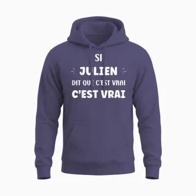 Si Julien Di Que C'est Vrai Prénom Humour Julien Unisex Hoodie - Heather Sport Dark Navy
