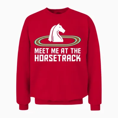 Meet Me at the Horse Track Horse Racing Unisex Sweatshirt - Red