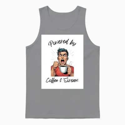 Powered by Coffee & Scream Unisex Tank Top - Sport Grey