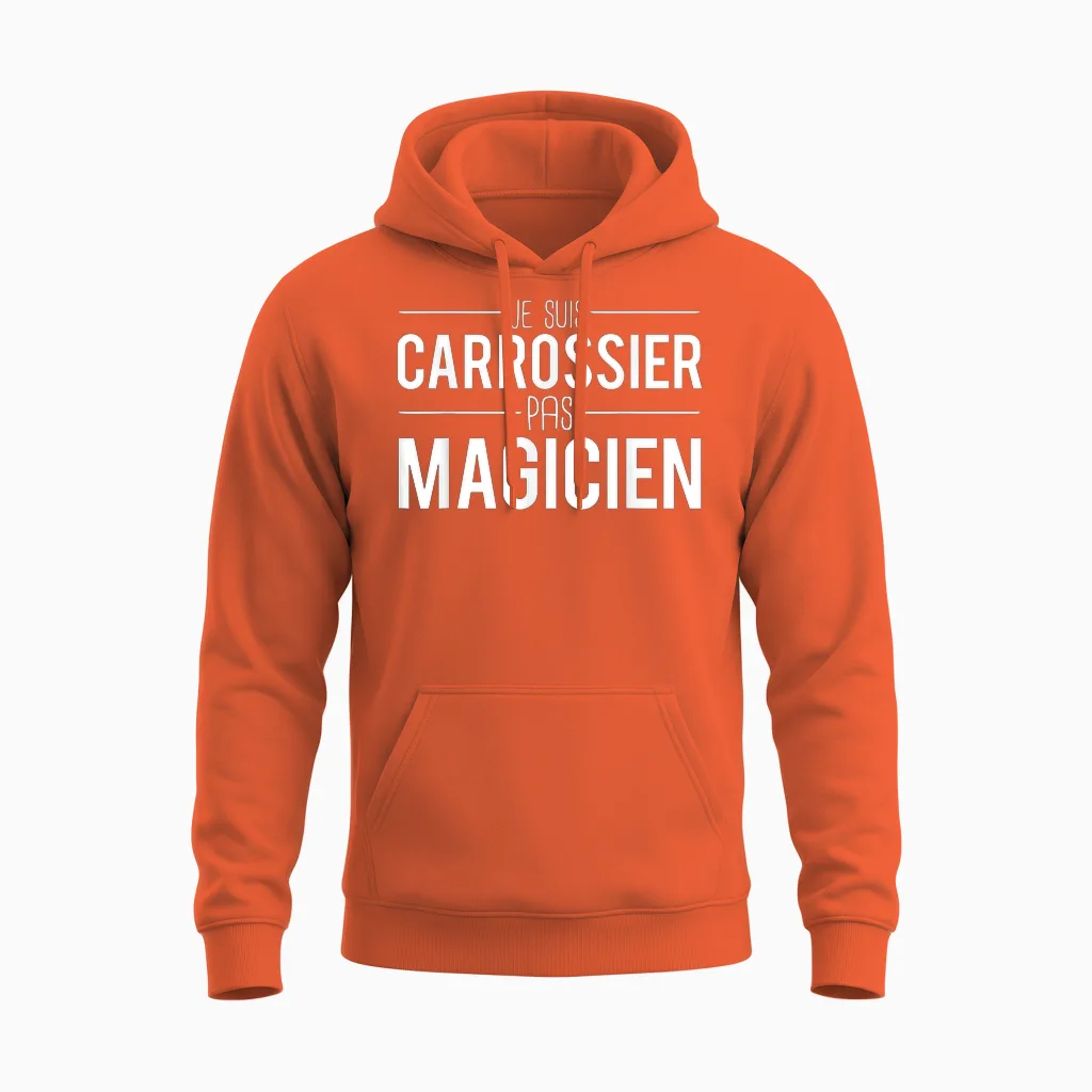 Je Suis Carrossier Pas Magician Joke Garagiste Unisex Hoodie in Orange