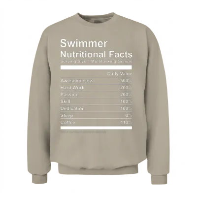 Swimmer Nutritional Facts Unisex Sweatshirt - Sand