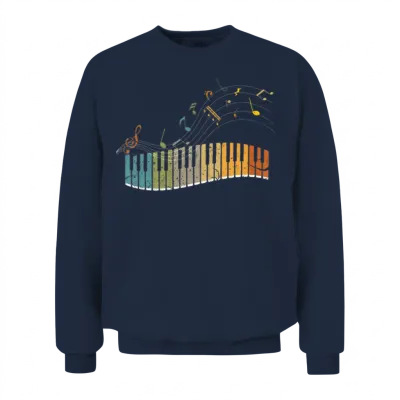 Piano Keyboard Retro Unisex Sweatshirt - Navy