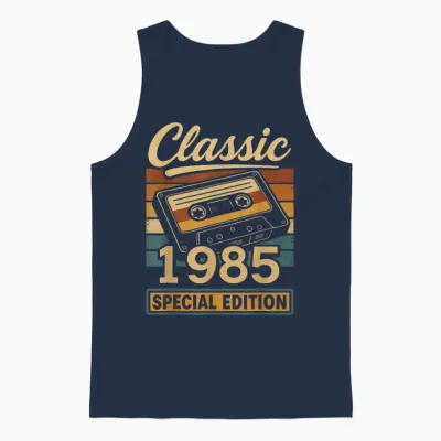 Classic 1985 - Retro Cassette Tape Special Edition Unisex Tank Top - Navy
