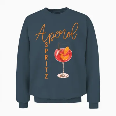 Orange Spritz Watercolour Drink Summer Cocktail Gift T-Shirt, Black, S Unisex Sweatshirt - Dark Heather