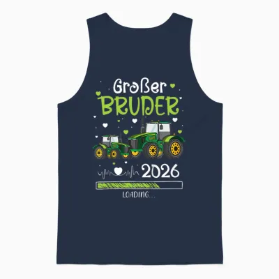 Children's T-Shirt with German Text "ich Werde Großer Bruder 2026" (german Language) Unisex Tank Top - Navy