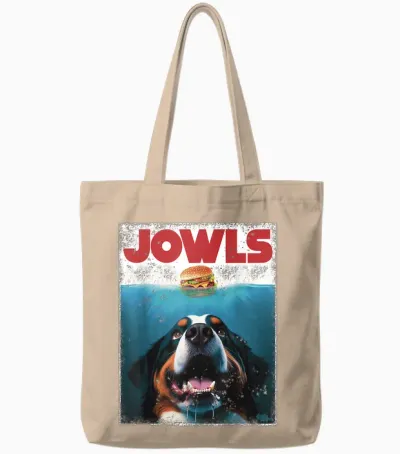 Funny Berner Jowls Burger Bernese Mountain Dog Mom, Dog Dad Tote Bags - Natural