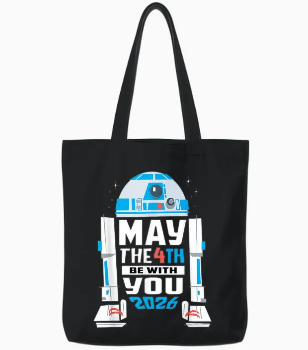 Star Wars R2-D2 May the 4th Be with You 2026 Star Wars Day Tote Bags in Black