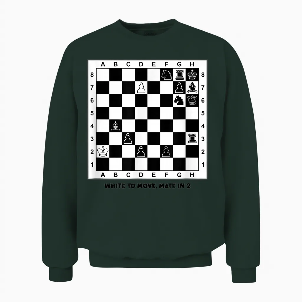Funny Puzzle of Unique Chess Soldier Unisex Sweatshirt in Forest