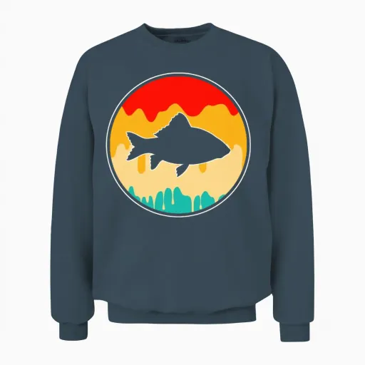 Fish Retro Unisex Sweatshirt - Dark Heather