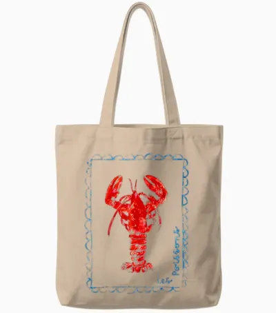 Vintage Red Lobster Tote Bags - Natural