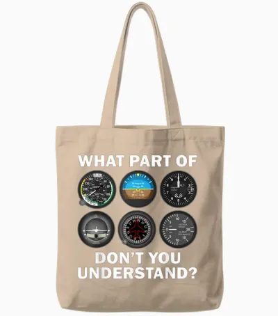 Funny Pilot Art Men Women Aviation Airline Pilot Instruments T-Shirt Small Tote Bags - Natural