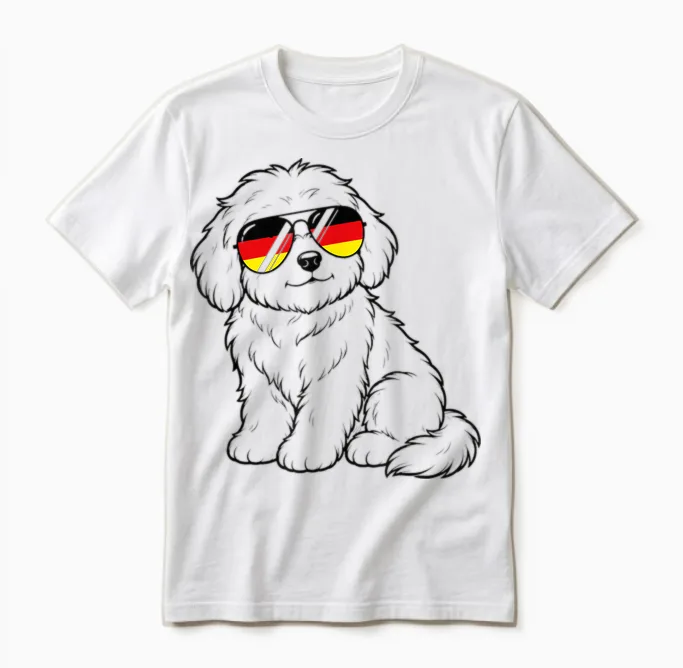 Deutsche Flagge Hund Deutsch Deutschland Hunde Unisex T-Shirt in White