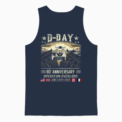 D-Day Dwight D. Eisenhower Quote D Day 80th Annive Unisex Tank Top - Navy