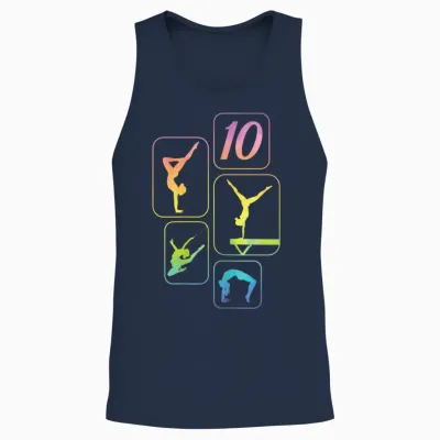 10th Birthday Gymnastics Girls Acrobatics Handstand Unisex Tank Top - Navy