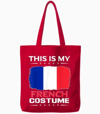 Das Ist Mein Französisches Kostüm France T-Shirt, Black Tote Bags - Red