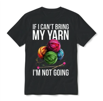 Yarn Knitting Unisex T-Shirt - Black