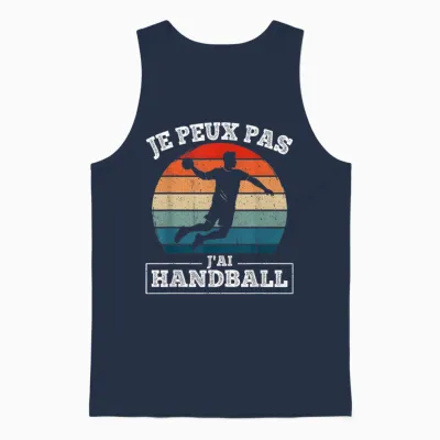 Je Peux Pas J'ai Handball Humour Handball Player Hand Fan Unisex Tank Top - Navy
