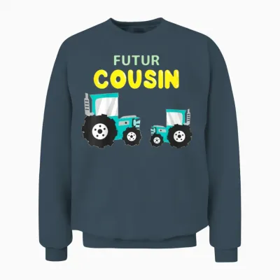 Child Future Cousin Announcement Pregnancy Je Vais Etre Cousin Unisex Sweatshirt - Dark Heather