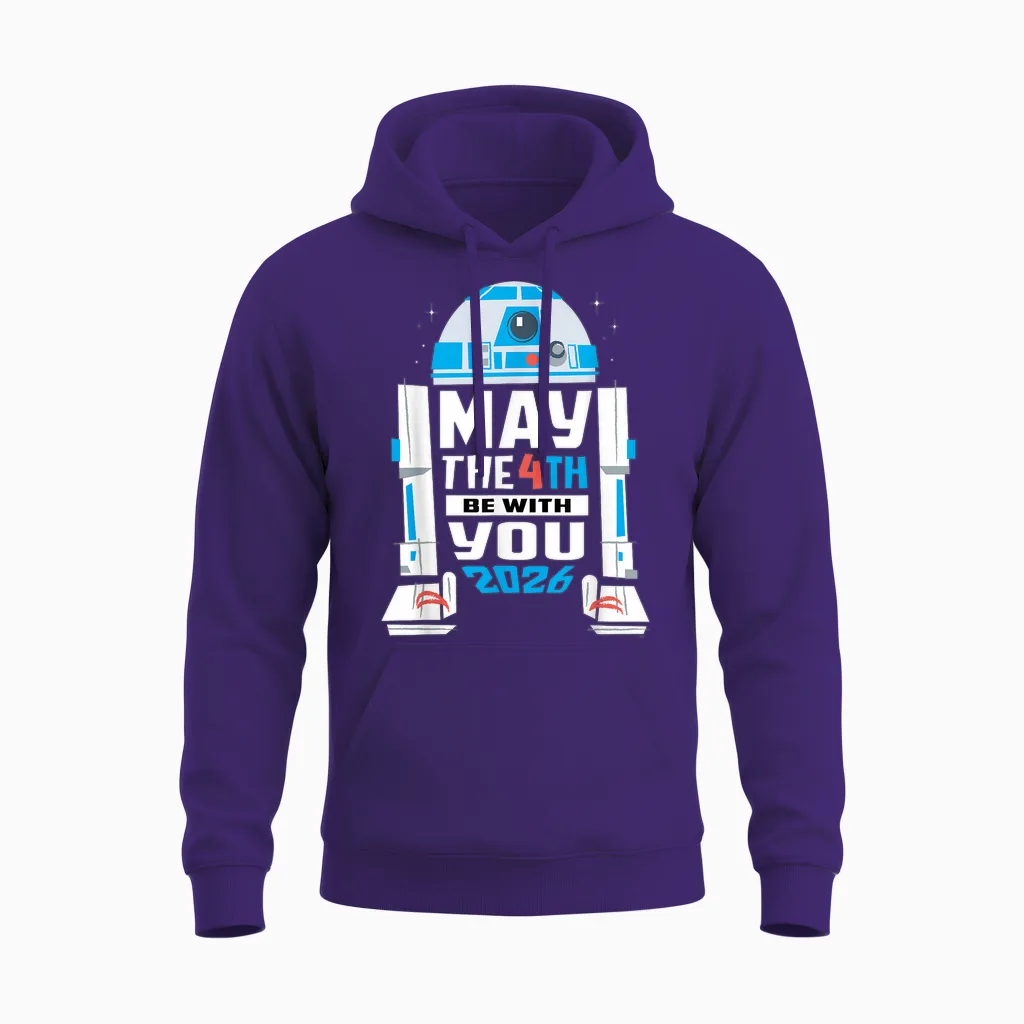 Star Wars R2-D2 May the 4th Be with You 2026 Star Wars Day Unisex Hoodie in Purple