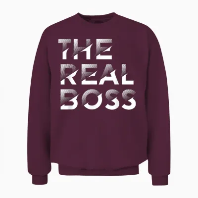 The Real Boss Familienkind Für Neugeborene, Sohn, Tochter, Unisex Sweatshirt - Maroon