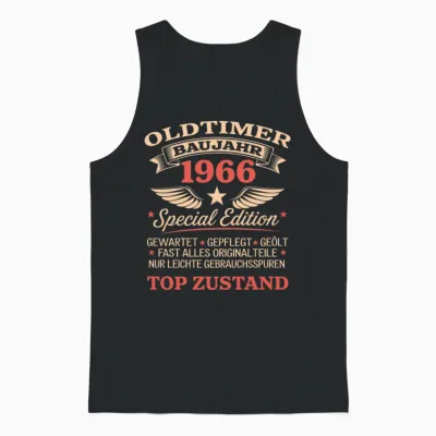 60. Geburtstag Mann Frau 60 Jahre Deko 1966 Geschenk Lustig Unisex Tank Top - Black