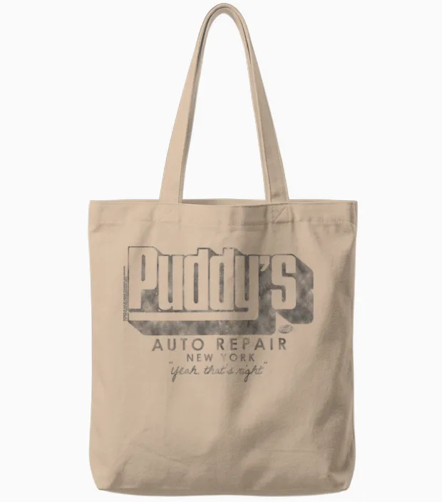 Seinfeld Puddy's Auto Repair New York Funny 90's Tv Show Tote Bags in Natural