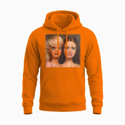 Disgusted Face Meme Doll Babe X Only Baby Love Date Fans Unisex Hoodie - Safety Orange