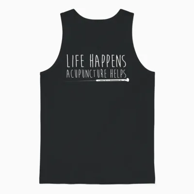 Life Happens Acupuncture Helps Acupuncture Gifts Unisex Tank Top - Black