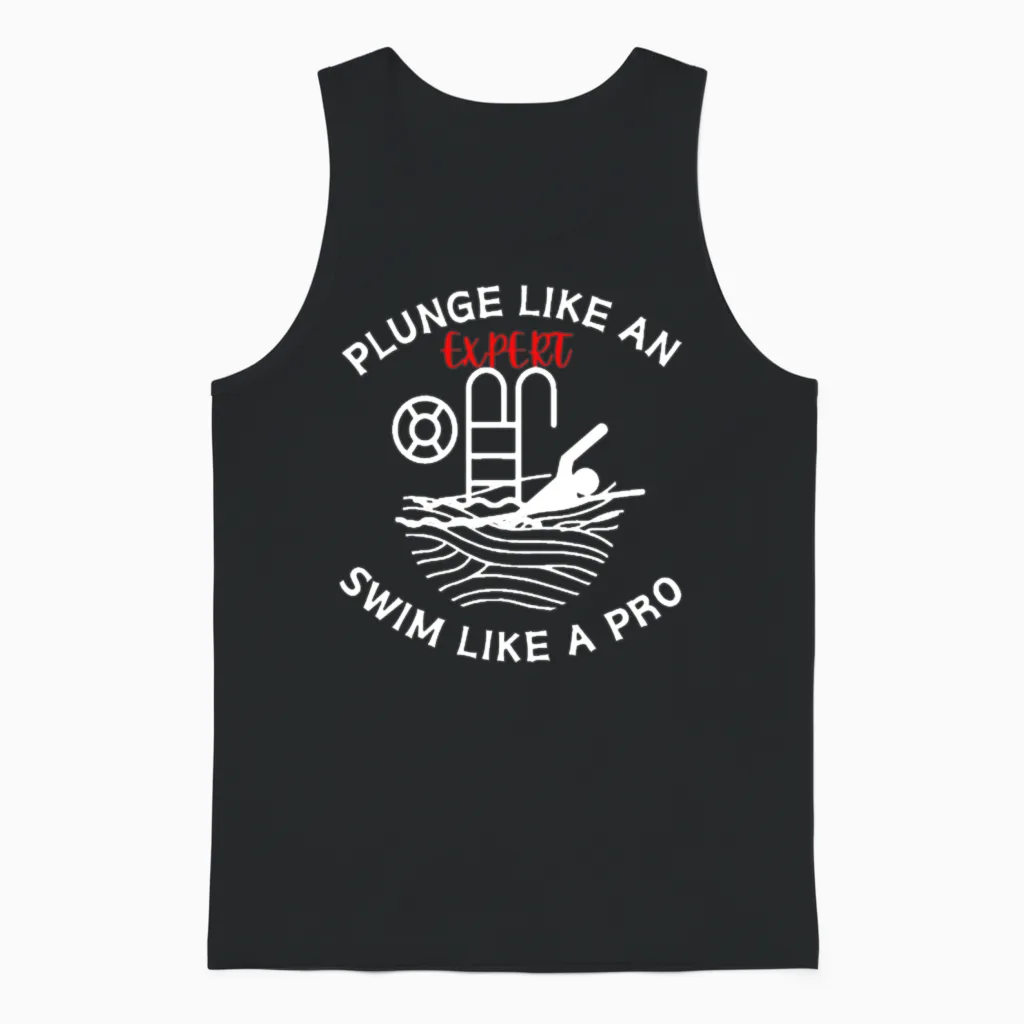 Swimming Quote Instructor Teacher Coach Guide Unisex Tank Top in Black