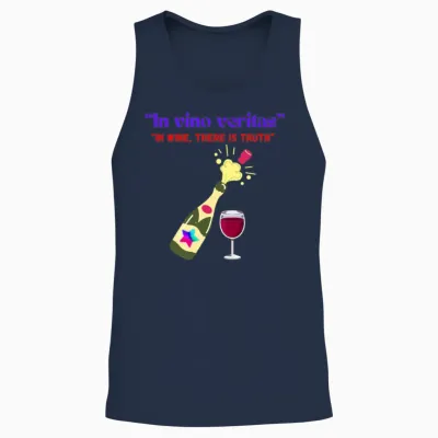 In Vino Veritas Unisex Tank Top - Navy
