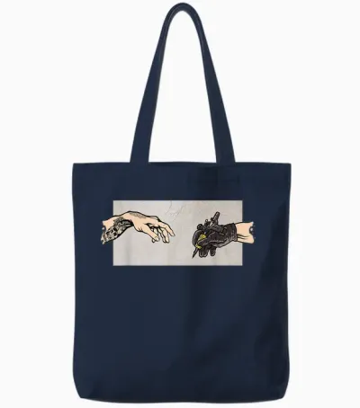 Tattoo Gun Tattoo Artist Funny Tattoo T-Shirt, Black Tote Bags - Navy