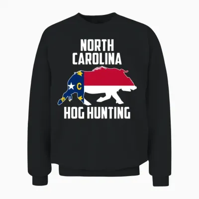 North Carolina Hog Hunting Pig Wild Boars Boar Hun Unisex Sweatshirt - Black