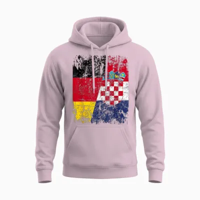 Kroatien Deutschland Flagge | Damen Herren Kinder | Kroatien Unisex Hoodie - Light Pink