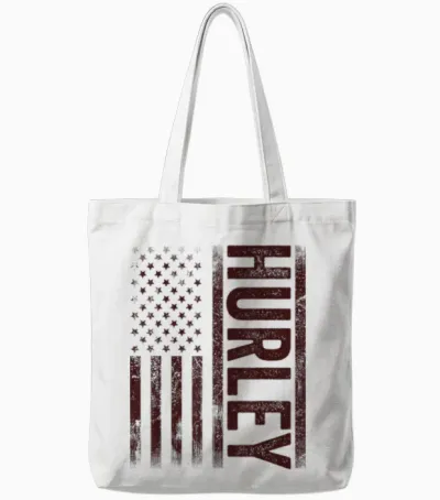 Hurley Ky Vintage Us American Flag Retro for Men Women Tote Bags - White