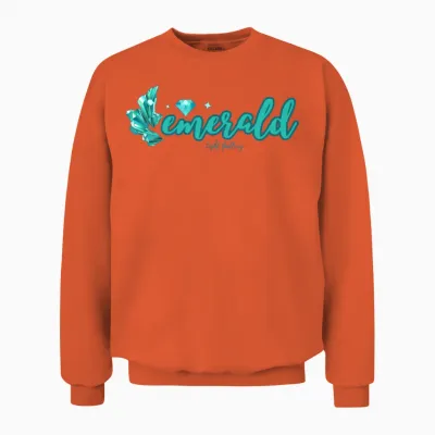 Emerald Gemstone Jewel Unisex Sweatshirt - Orange