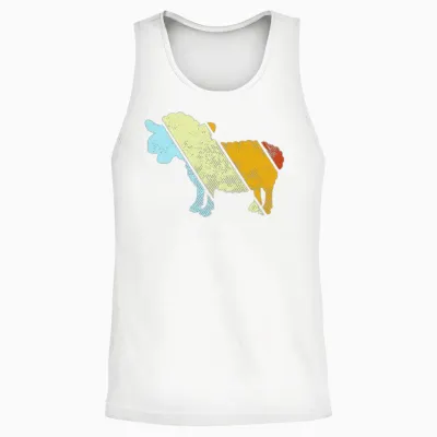 Sheep Retro Unisex Tank Top - White