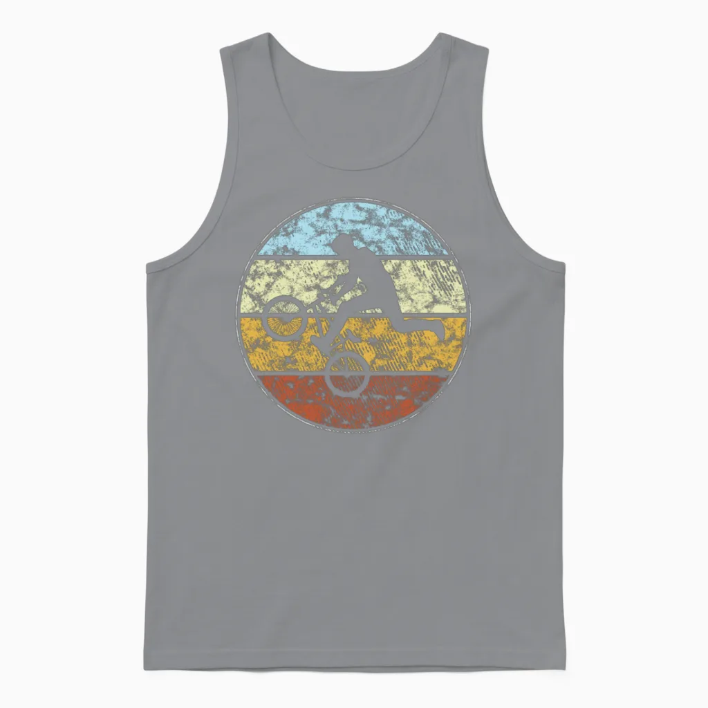 Bmx Retro Cycling Gift Unisex Tank Top in Sport Grey