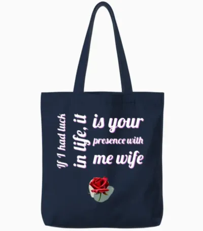 Valentine's Day Design Halima Fashion. Tote Bags - Navy